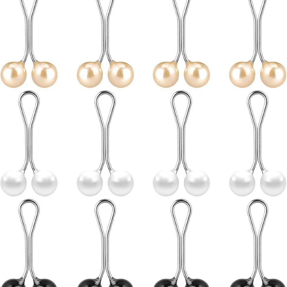 12 Pcs Cute Hijab Pins Muslim Pearl Scarf Clips Clips Hooks,Rhinestone B